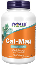 NOW FOODS Cal-Mag - Kalcija un magnija pretstresa līdzeklis ar B grupas vitamīniem 100 tabletes