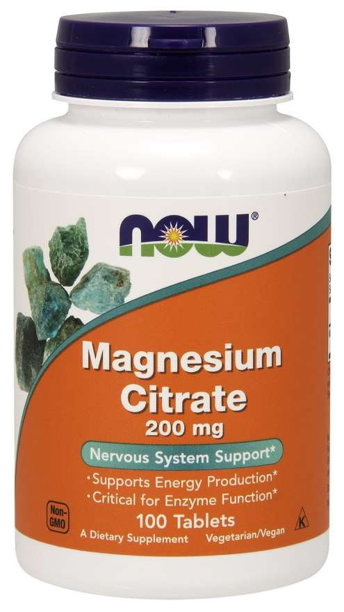 NOW FOODS magnija citrāts 200 mg 100 tabletes
