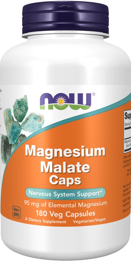 NOW FOODS magnija malāts 180 kapsulas
