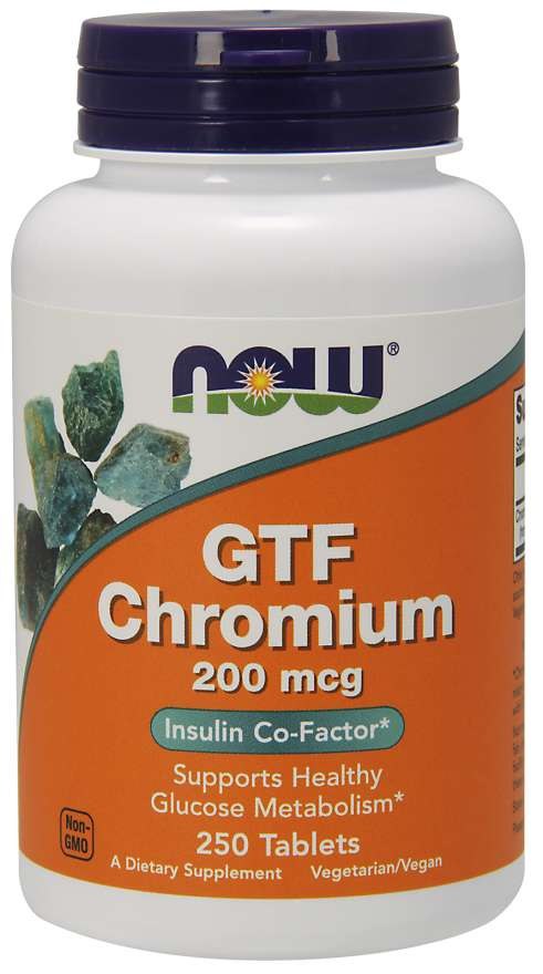 NOW FOODS GTF Chromium - Hroms GTF 200 mkg 250 tabletes