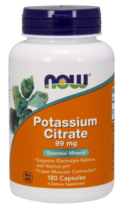 Now Foods kālija citrāts 99 mg 180 kapsulas