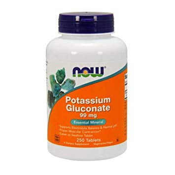 Now Foods Potassium Gluconate - kālija glikonāts 250 tabletes