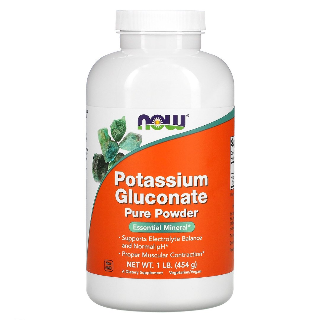 Now Foods kālija glikonāta pulveris - kālija glikonāts 454 g