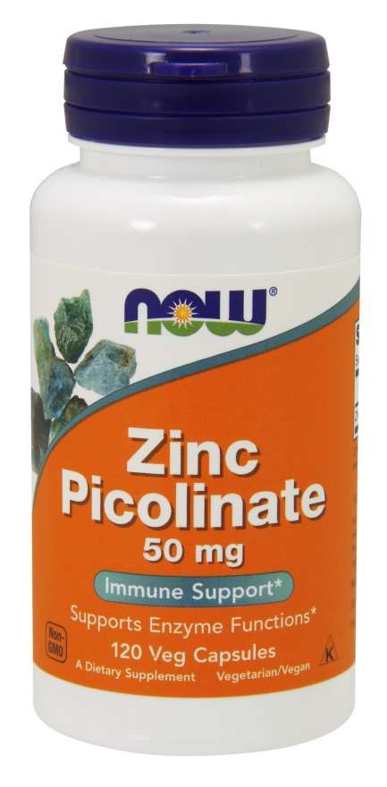 Now Foods Cinka pikolināts 50 mg 120 kapsulas