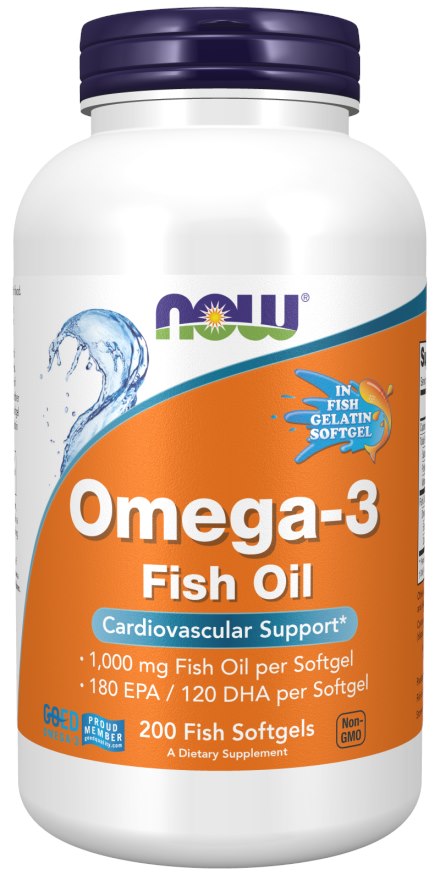 „Now Foods“ molekulāri destilētas Omega-3 zivju eļļas kapsulas 200 gab.