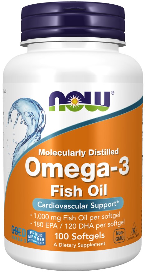 Now Foods Omega 3 - DHA 120 mg + EPA 180 mg 100 kapsulas