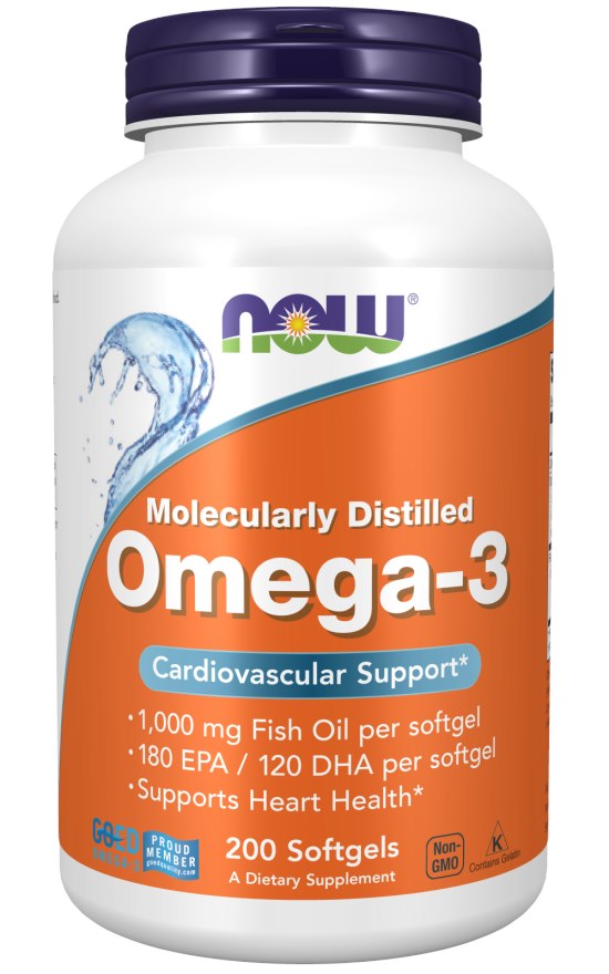 Now Foods Omega 3 – DHA 120 mg + EPA 180 mg 200 kapsulas