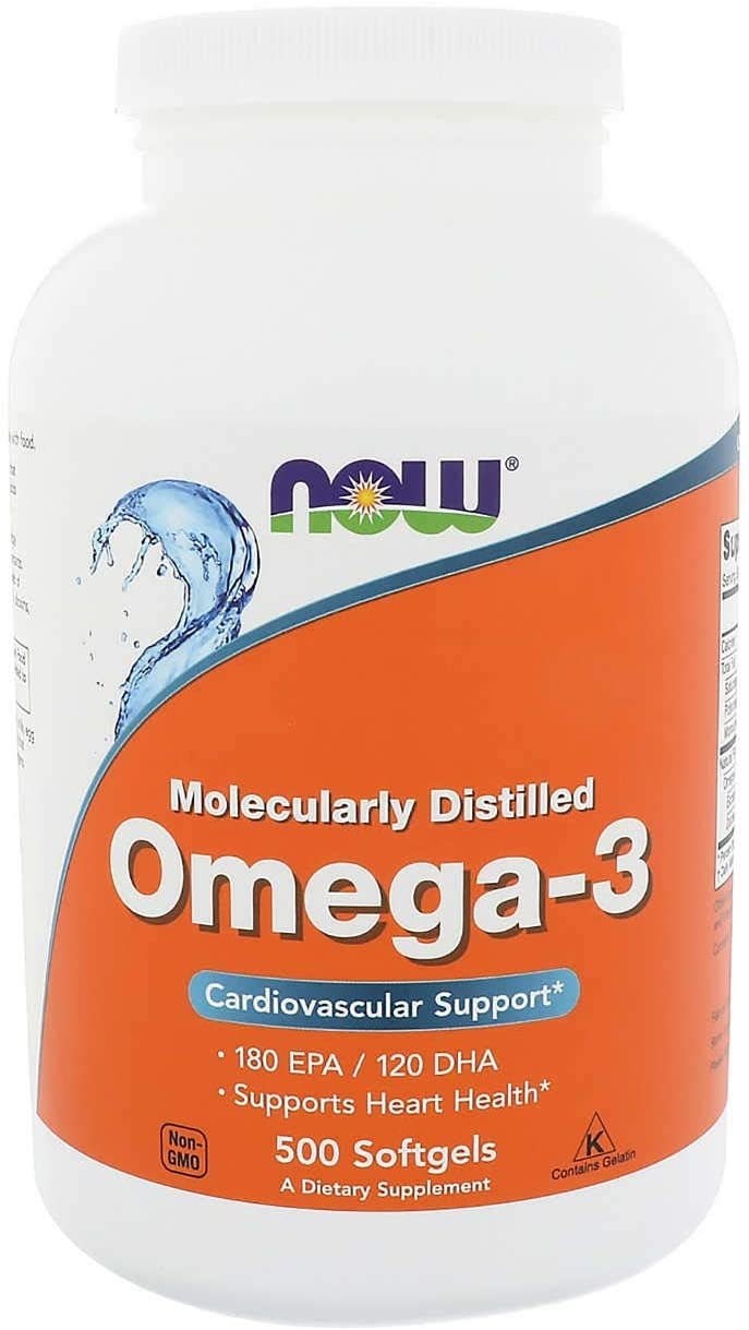 Now Foods molekulāri destilēti Omega-3 500 kapsulas
