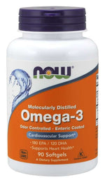 Now Foods Omega 3 - DHS 120 mg + EPS 180 mg 90 kapsulas