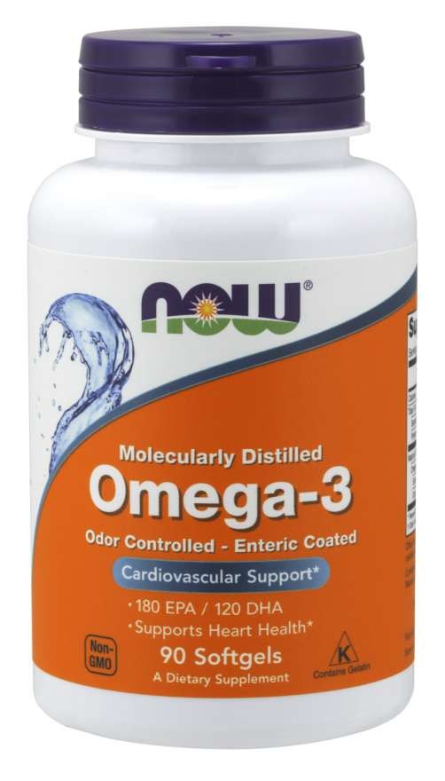 Now Foods Omega 3 - DHS 120 mg + EPS 180 mg 90 kapsulas
