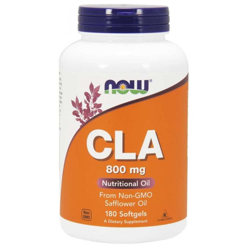 NOW FOODS CLA 800 mg - konjugētā linolskābe no safloras sēklu eļļas 180 kapsulas