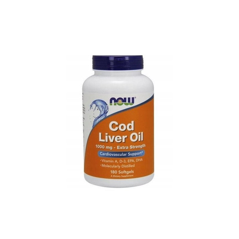 NOW FOODS Mencu aknu eļļa īpaši spēcīga – mencu aknu eļļa 1000 mg 180 kaps.