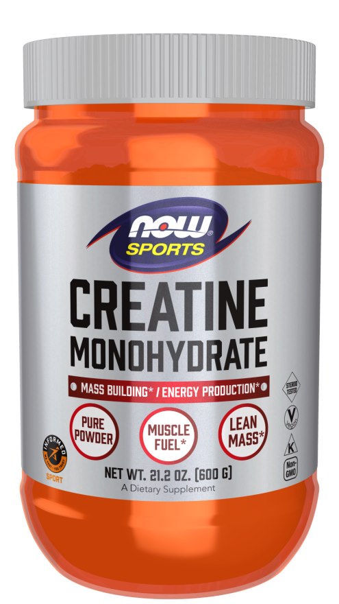 Now Foods kreatīna monohidrāta pulveris 600 g