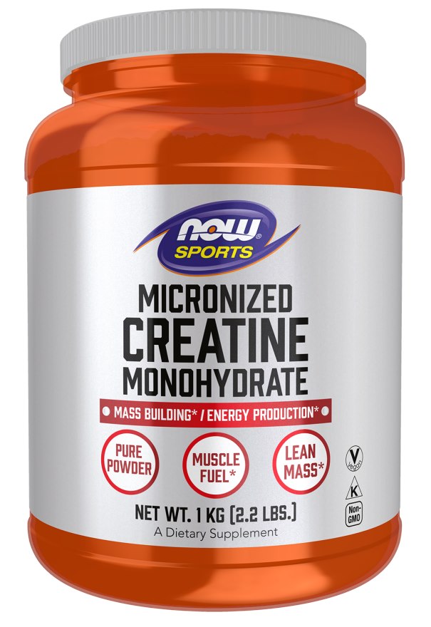 Now Foods kreatīna monohidrāts, mikronizēts - mikronizēta kreatīna monohidrāta pulveris 1 kg