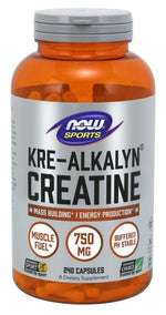 NOW FOODS Kre-Alkalyn kreatīns – buferēts kreatīna monohidrāts 750 mg 240 kapsulas