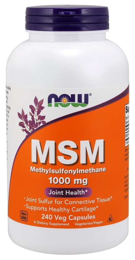 Now Foods sēra MSM - metilsulfonilmetāns 1000 mg 240 kaps.
