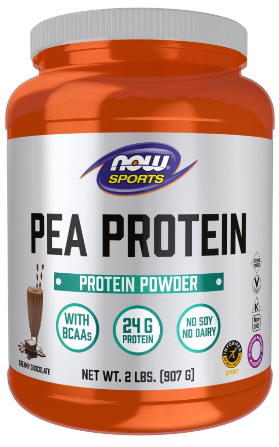 Now Foods zirņu proteīns, krēmīgā šokolādes garša 907 g
