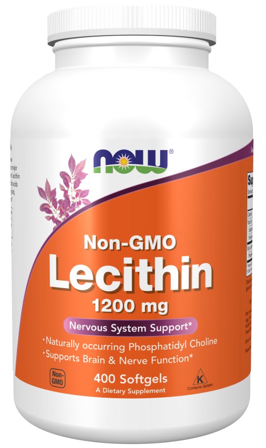 NOW FOODS sojas lecitīns 1200 mg, bez ĢMO, 400 kaps.