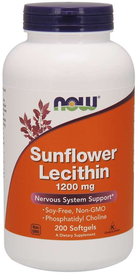 NOW FOODS Saulespuķu lecitīns 1200 mg 200 kaps.