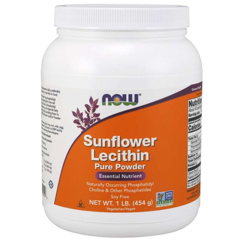 NOW FOODS saulespuķu lecitīns bez ĢMO 454 g