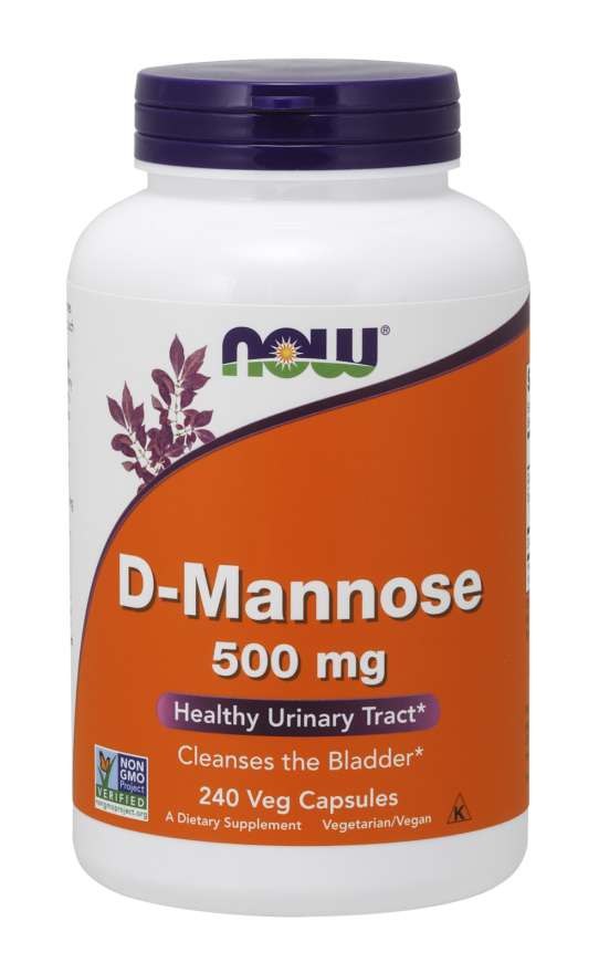 NOW FOODS D-mannoza 500 mg 240 kapsulas