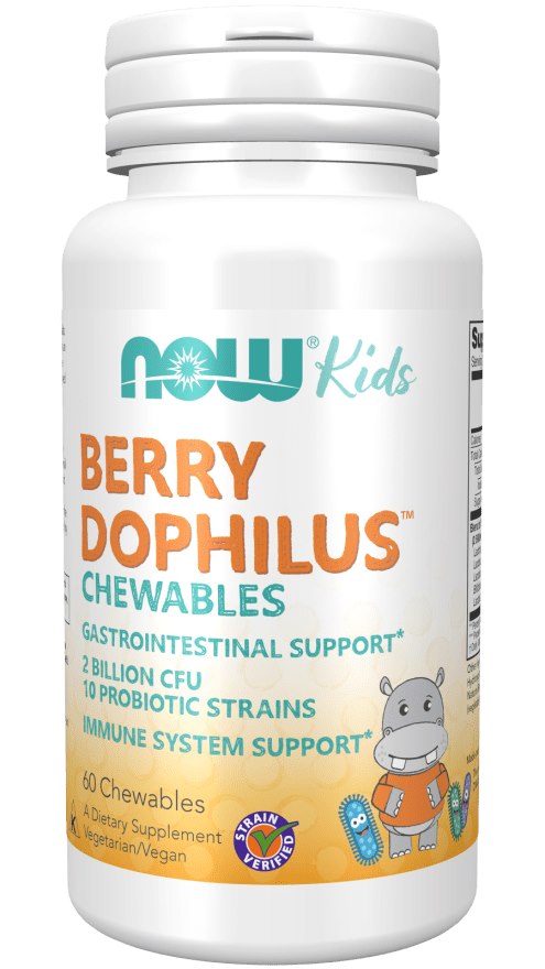 NOW FOODS BerryDophilus Kids - Probiotikas bērniem 60 košļājamās tabletes