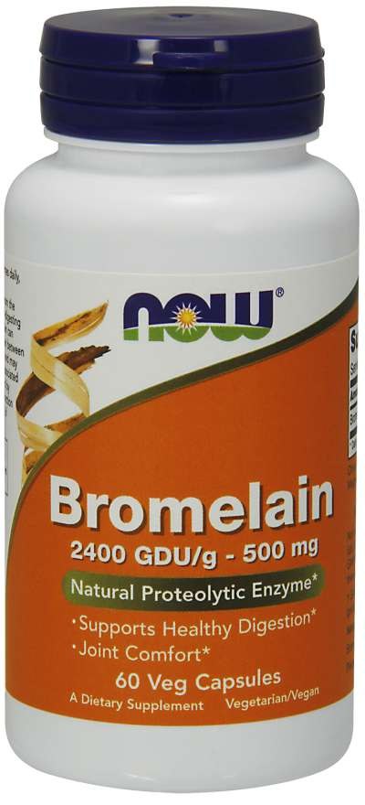 NOW FOODS Bromelīns 2400 GDU 500 mg 60 kapsulas