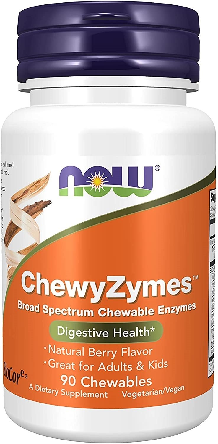 NOW FOODS ChewyZymes - gremošanas fermenti 90 košļājamās tabletes