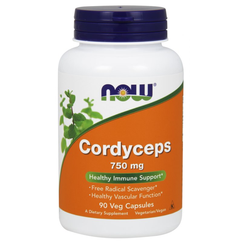 NOW FOODS Kordicepsa sēne 750 mg 90 kapsulas