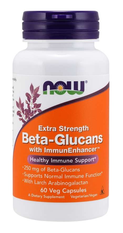 NOW FOODS beta glikāni ar imūnstimulatoru, 60 kapsulas