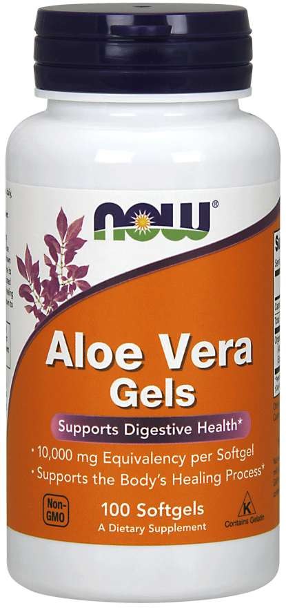 NOW FOODS alvejas želeja – alvejas koncentrāts no alvejas lapām 200:1 100 kapsulas