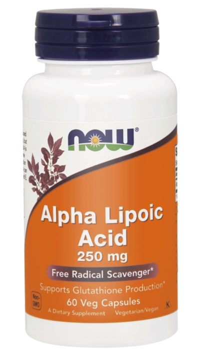 NOW FOODS Alfa lipoīnskābe 250 mg 60 kapsulas