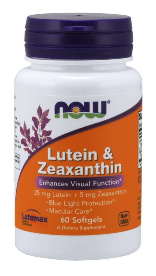 NOW FOODS Luteīns 25 mg un zeaksantīns 5 mg 60 kapsulas