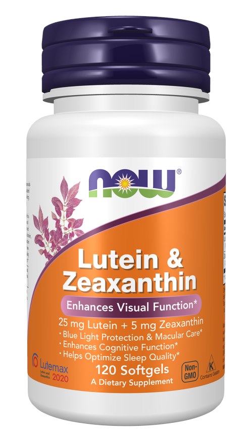 Now Foods Luteīns 25 mg un zeaksantīns 5 mg 120 kapsulas