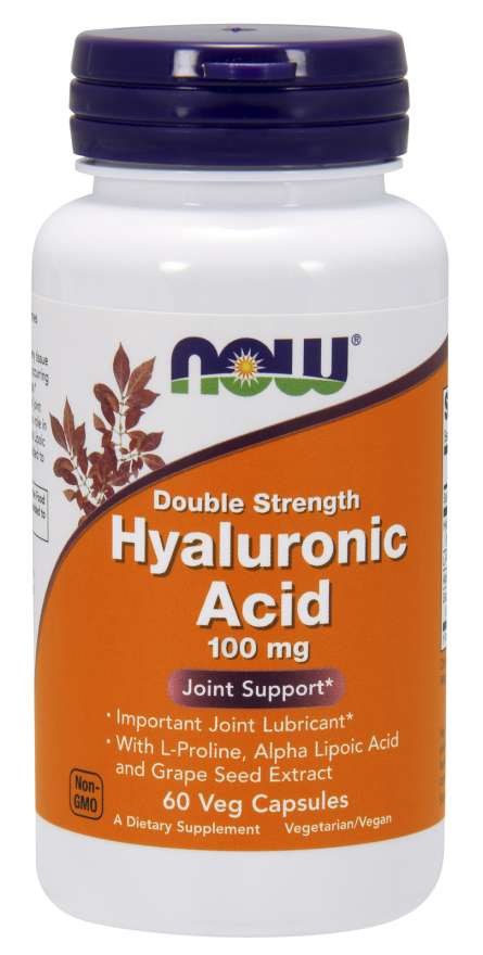 NOW FOODS Hialuronskābe 100 mg 60 kapsulas