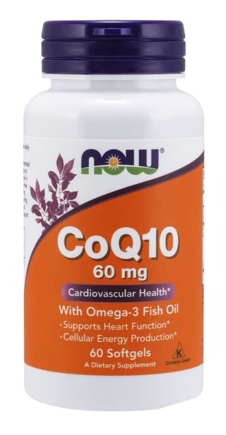 NOW FOODS Koferments Q10 un Omega-3 60 kapsulas