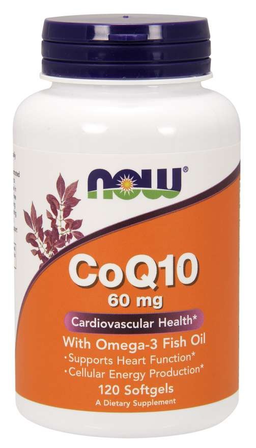 NOW FOODS koferments Q10 un omega-3 120 kapsulas