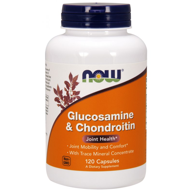 NOW FOODS glikozamīns, hondroitīns un mikroelementi 120 kapsulas