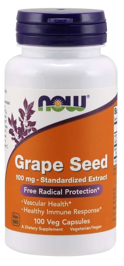 NOW FOODS Vīnogu sēklu ekstrakts 100 mg 100 kapsulas