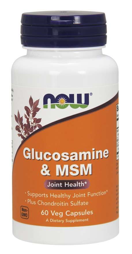 NOW FOODS glikozamīns ar MSM, 60 kaps.
