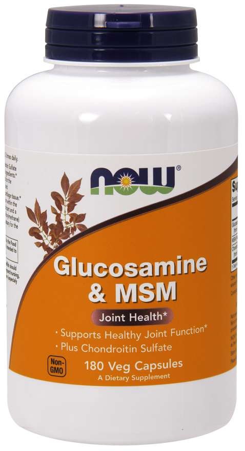 NOW FOODS Glukozamīns ar MSM, 180 kaps.