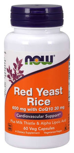 "Now Foods" sarkanā rauga rīsi 600 mg ar koenzīmu Q10 30 mg, 60 kaps.