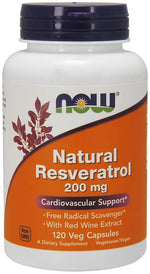 Now Foods dabīgais resveratrols 200 mg 120 kapsulas