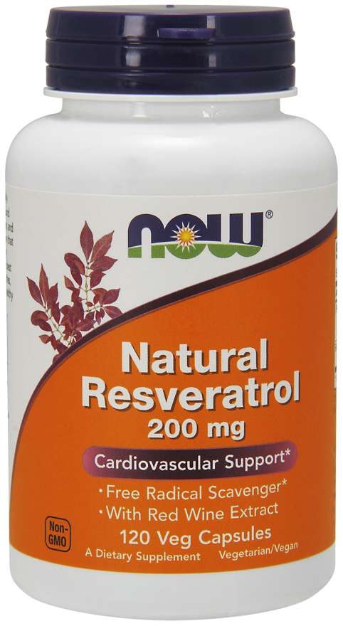 Now Foods dabīgais resveratrols 200 mg 120 kapsulas