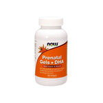 Now Foods Prenatālie gēli + DHA – Prenatālie vitamīni un minerālvielas + DHA 180 kapsulas