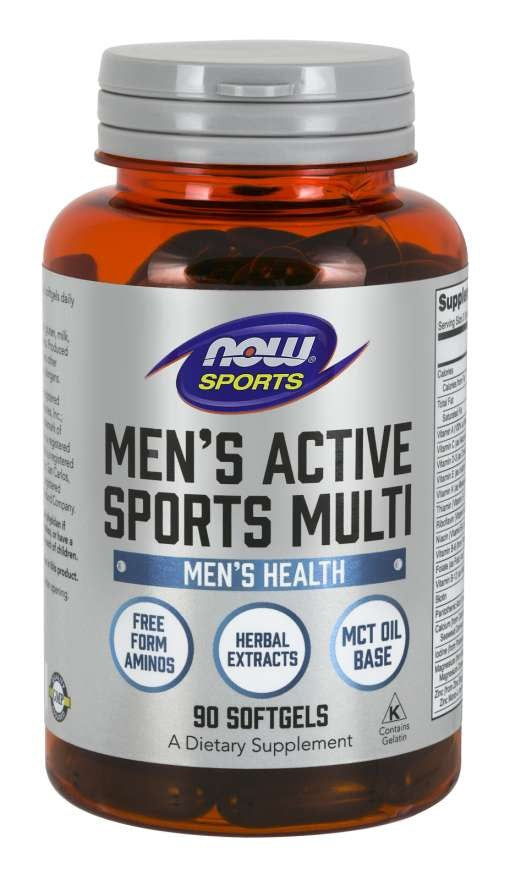 NOW FOODS vīriešu aktīvās sporta multivitamīns, 90 kapsulas