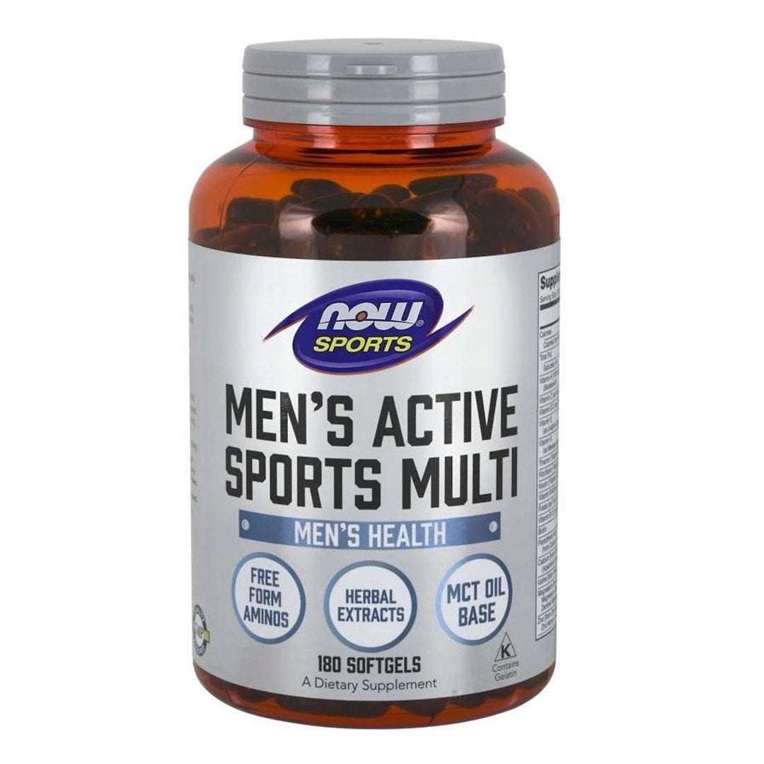 NOW FOODS aktīvais sporta multivitamīns vīriešiem, 180 kapsulas