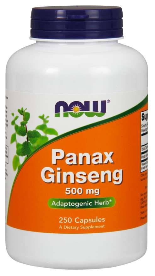 Now Foods žeņšeņs Panax 500 mg 250 kapsulas