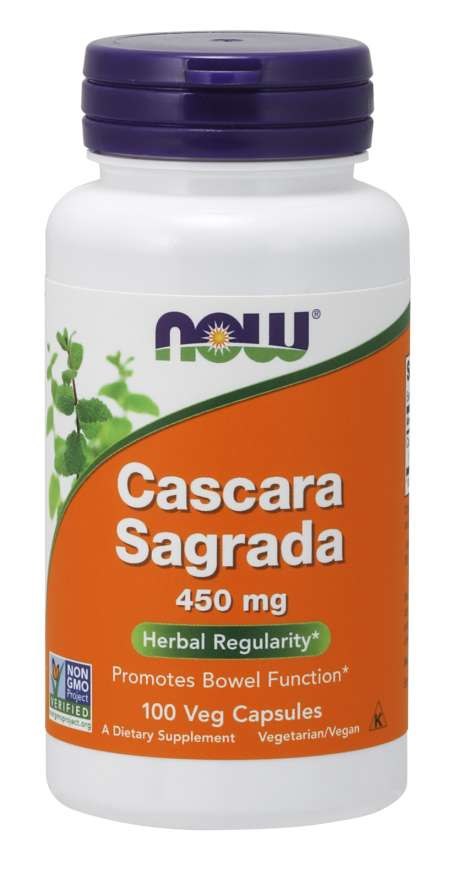 NOW FOODS Cascara Sagrada 450 mg 100 kapsulių - Magnis.lt