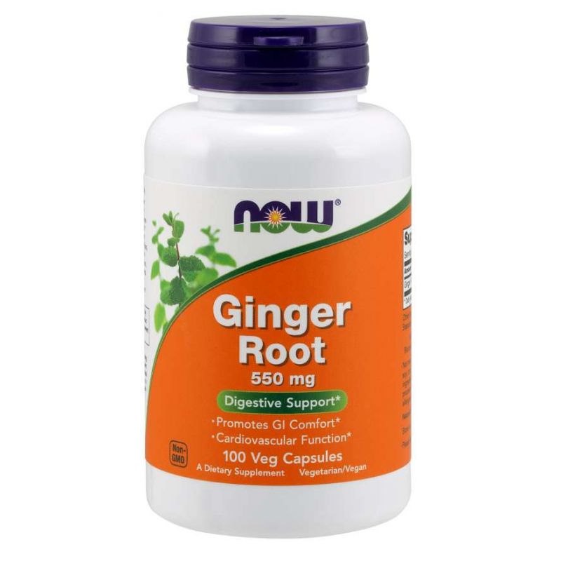 NOW FOODS ingvera sakne – ingvers 550 mg 100 kapsulas